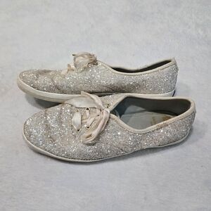 Keds Kate Spade Shoes New York Champion Glitter Celebration Sneaker Cream Size 8